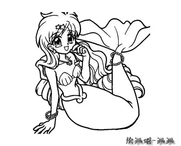卡通美人鱼简笔画图片