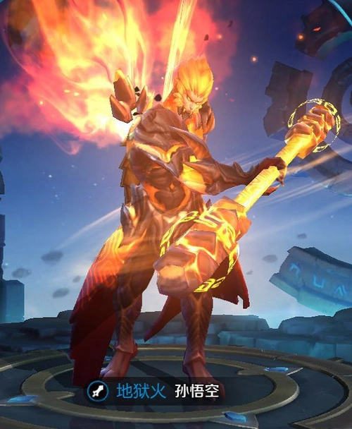 王者荣耀孙悟空地狱火皮肤模型重做翅膀更大帅到掉渣