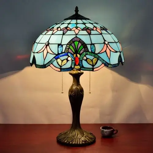 欧式复古巴洛克客厅装饰台灯美式地中海蓝色