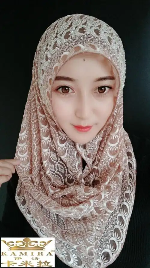 莉麦亿纱头套头款有暗扣穆遮发头巾新款时尚纱巾包头盖头女回紫菊粉