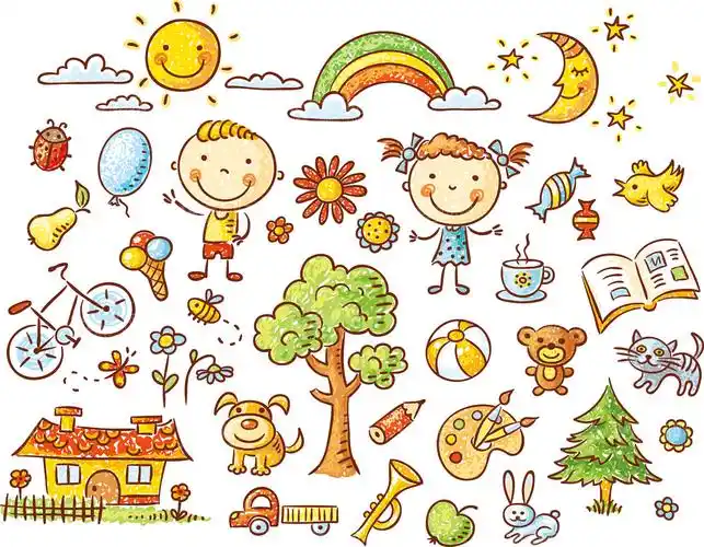 可爱的儿童插画设计矢量素材