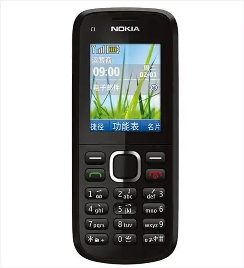 诺基亚c1-02直板按键手工厂保密大声工作学生备用老年人备用机 黑色c1