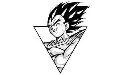 41张黑白动漫贝吉塔纹身手稿图案