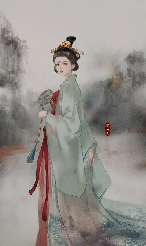 杨玉环|插画|创作习作|故风凉_原创作品-站酷zcool