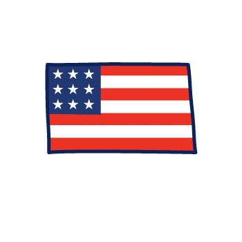 手绘卡通装饰美国国旗