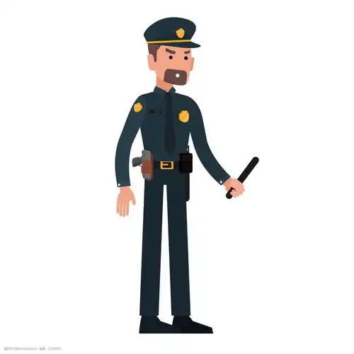 拿着警棍的警察矢量素材