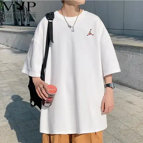 学生中性情侣装衣服韩版宽松夏季休闲五分袖男士半袖印花上衣视频