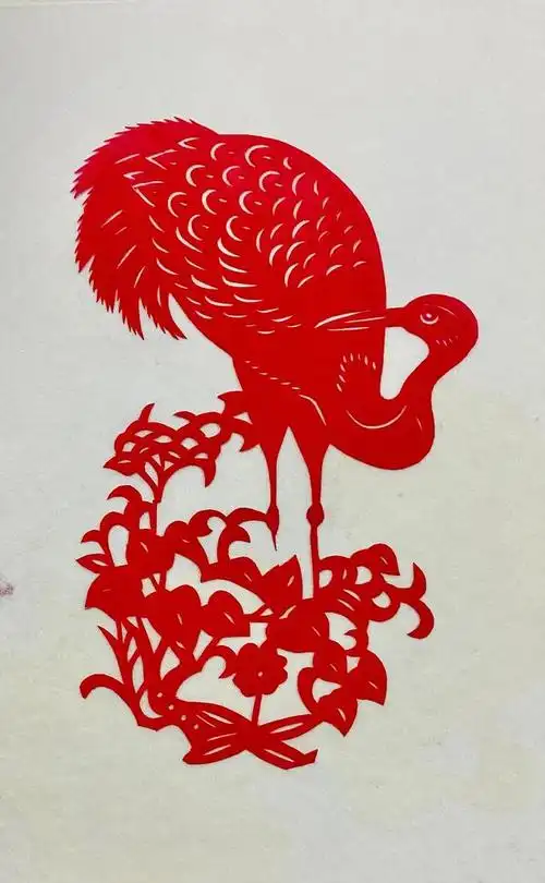 中国民间剪纸:《鹤》