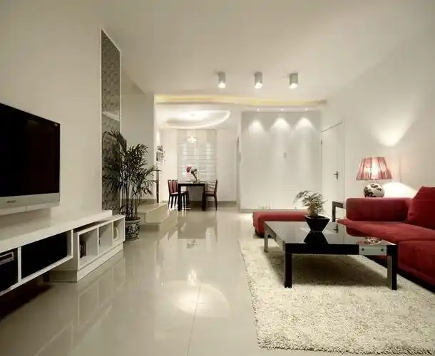 现代简约风格客厅不吊顶装修效果图