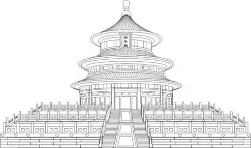 天坛祈年殿简笔画图片