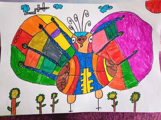 鄂托克旗蒙古族实验小学二年级2班绘画作品《漂亮的孔雀》