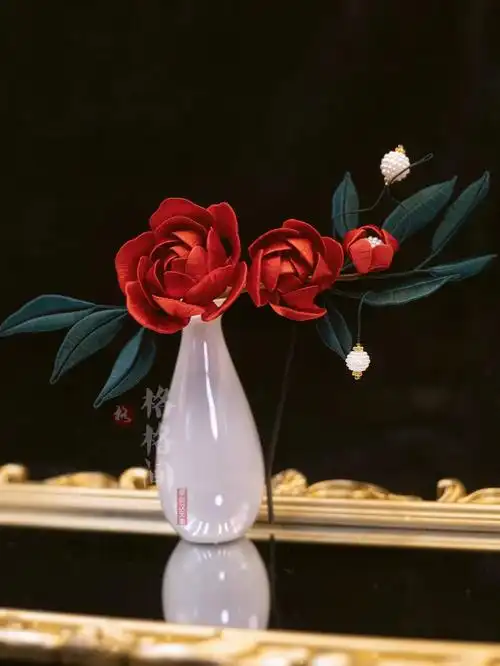 手工掐丝蝴蝶发簪古风非遗汉服格格间缠花绒花发饰现货合集