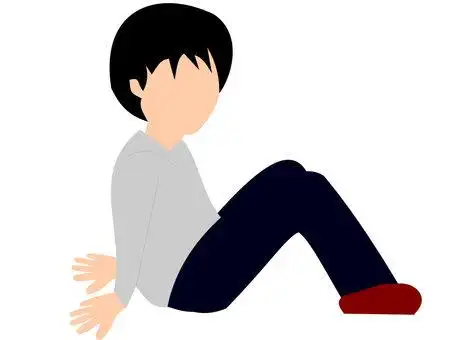 一个人坐在地上