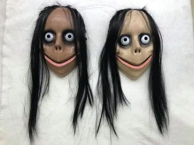 火爆挑战游戏momo面具scary mask燕鸥贞子魔女鬼面具头套整蛊恶搞
