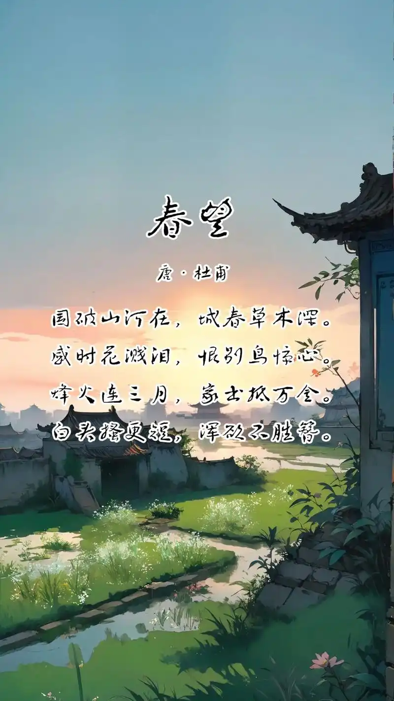 春望·杜甫.请大数据把我推荐给爱古诗的你,ai的画太震撼了!