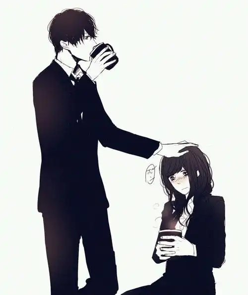 二次元摸摸头动漫情侣摸摸头温馨美图