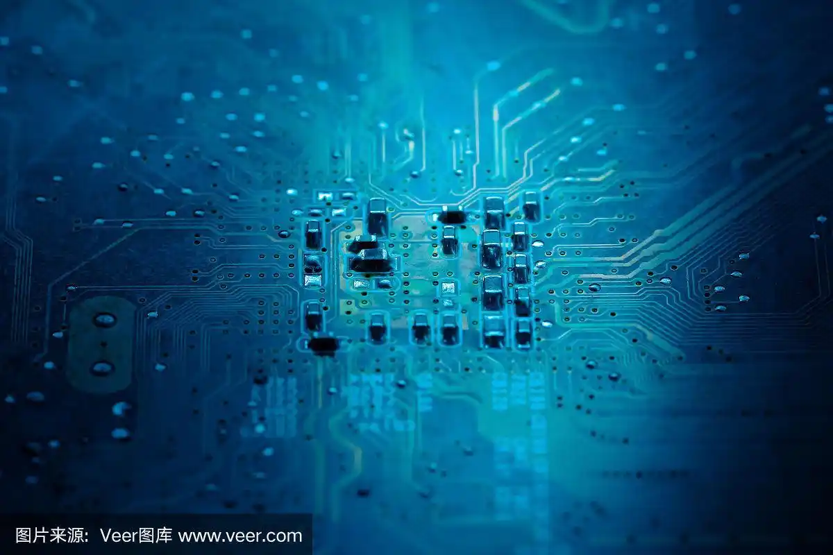 电子电路板背景,特写.