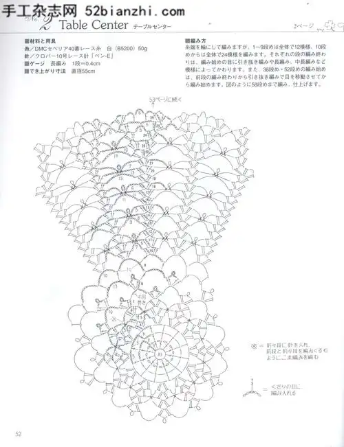居家浪漫软装之圆形全棉钩针蕾丝桌布图解教程