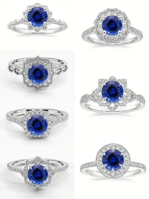 好看又不贵的正圆蓝宝石戒指款式分享