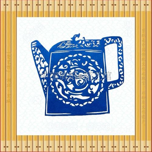 青花瓷剪纸窗花元青花剪纸画现代装饰画中国特色手工艺品玻璃贴