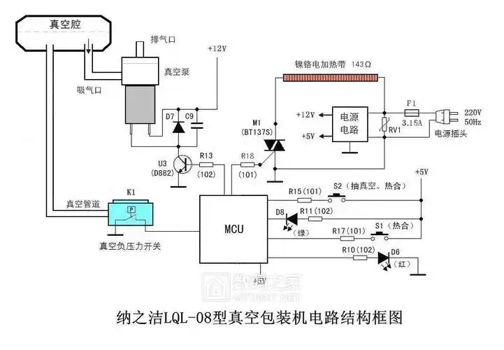 拆解nazje纳之洁lql08家用小型真空包装机并分析电路原理