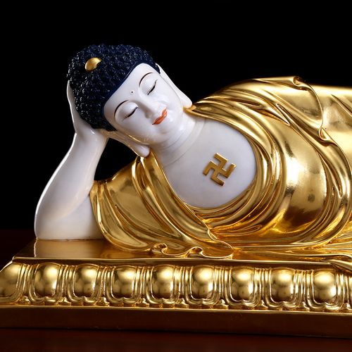 汉白玉卧佛佛像睡佛如来如来佛佛祖释迦摩尼供奉装饰摆件
