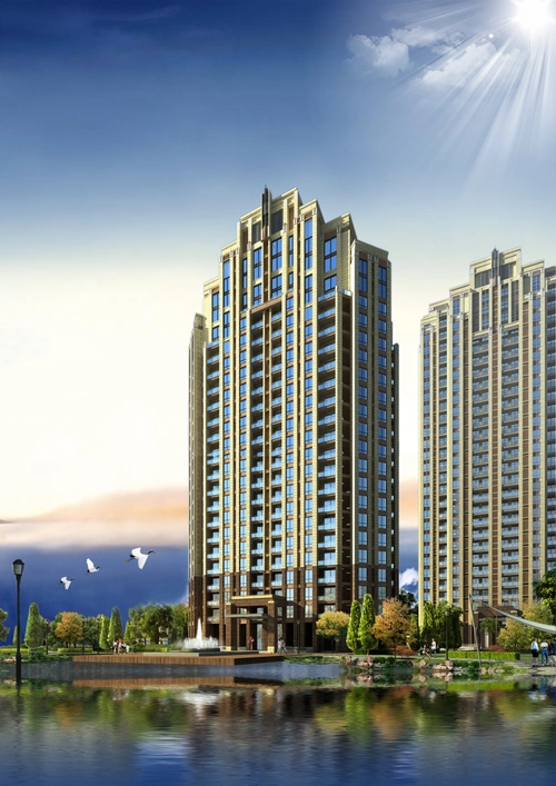 大气房地产开盘宣传海报设计背景素材