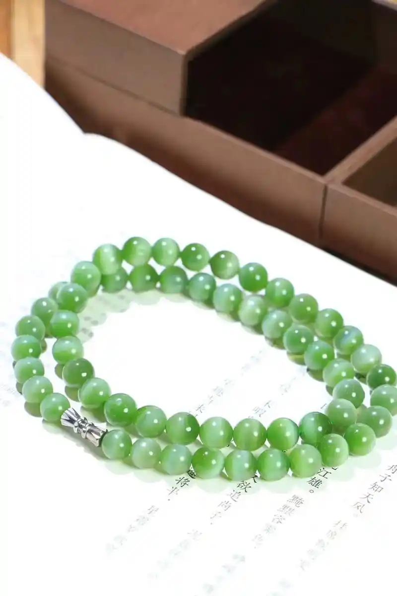 12800(项链)95 和田玉碧玉猫眼,#上热门97 128 - 抖音