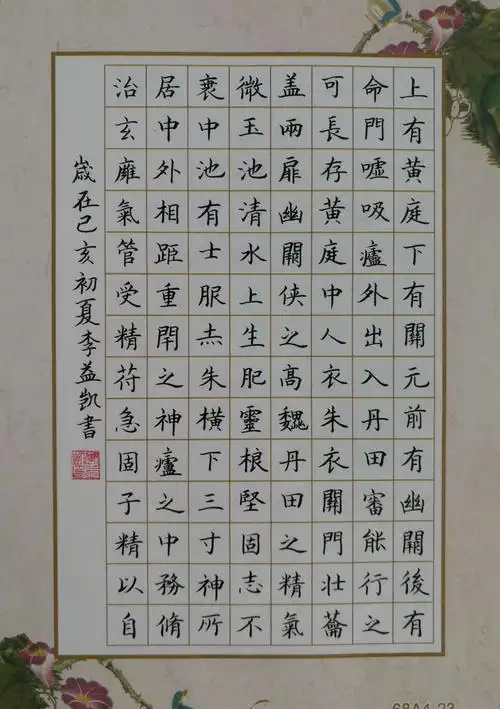 硬笔书法:《黄庭经节选》～2019年3月