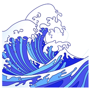 国风海浪河流浪花水波纹飞溅海洋太阳浮世绘排序:版式