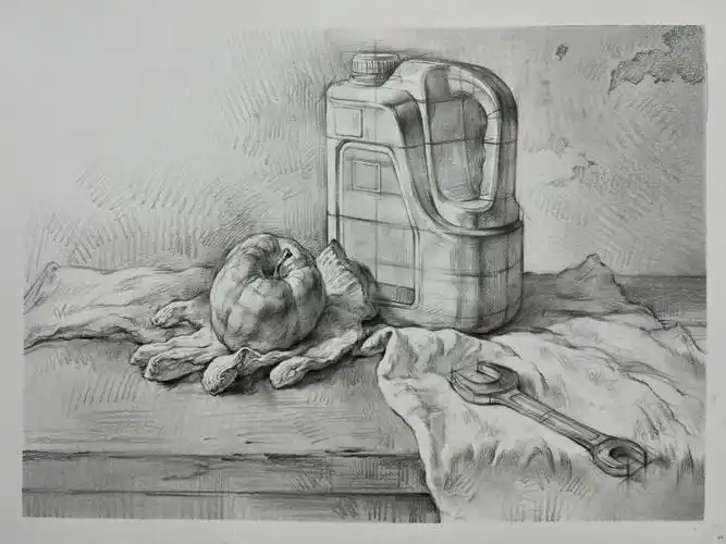 物体的形体结构上强调物体的造型细节有不懂的地方可以94#素描静物