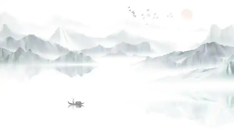 精美水墨山水ppt背景图片 - 第一ppt