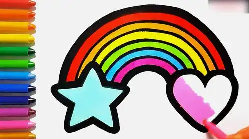 幼儿简易画教你怎么画漂亮的彩虹,一起跟着学起来吧!