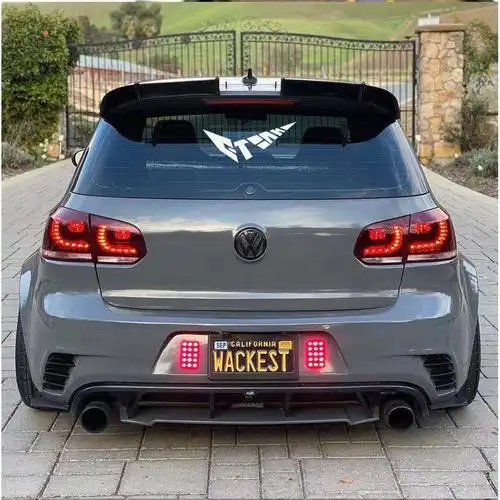 适用于高尔夫6gti/r20改装ak尾翼免打孔运动尾翼 高7全系 ak碳纤纹