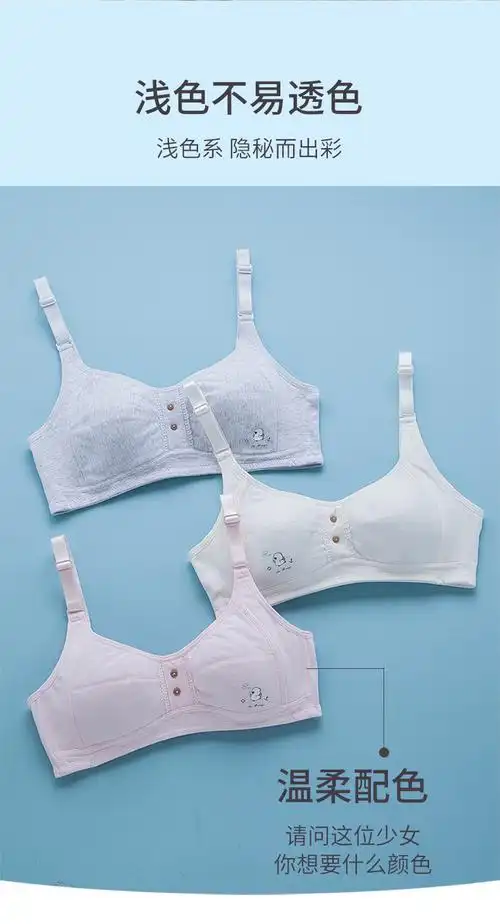 女孩发育期少女内衣学生16岁 初中生夏季薄款文胸纯棉无钢圈a6585