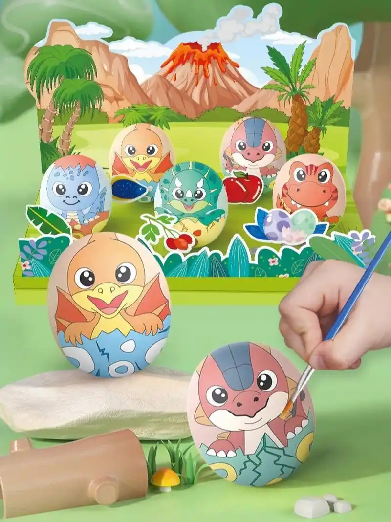 儿童手工diy彩绘涂色鸡蛋壳创意粘贴画制作 儿童手工diy彩绘涂色鸡蛋