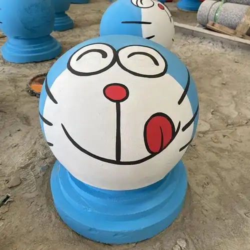 幼儿园卡通图案挡车球 公园彩绘挡车石球 小区个性涂鸦阻车石