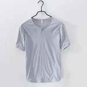 男款短袖2018新款亚麻t恤中国风男装v领青年宽松百搭棉麻休闲半袖