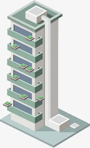高楼卡通住宅楼矢量图下载
