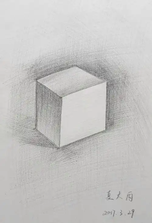 立方体素描图片 立方体素描图片步骤