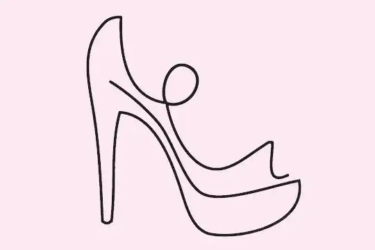 高跟鞋简笔画简单画法步骤图片大全