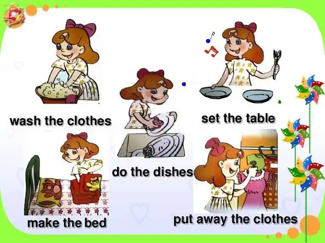 ab部分lets learn wash the clothes set the table do the dishes