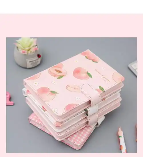 宸焕笔记本子高颜值小仙女笔记本蜜桃说a5磁扣本小清新pu皮日记本学生