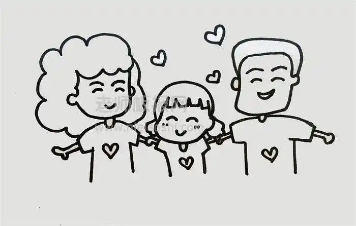 我的一家简笔画 我的一家简笔画3人