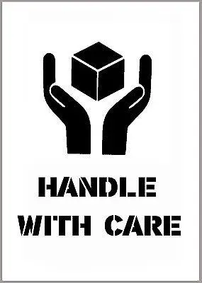 handle with care stencil packaging label warning fragile sign