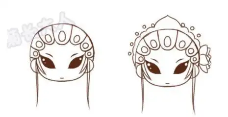 粤剧花旦人物简笔画