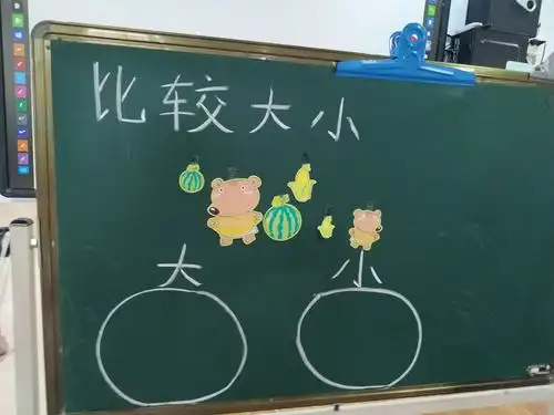 数学课《比较大小》,通过游戏,认识并区分物体的大小,能主动参与,体验
