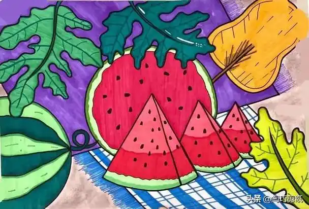 适合4～6岁创意美术画(资深美术教师收集6—12岁马克笔儿童画50幅)