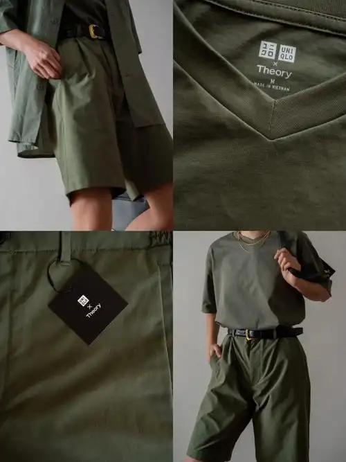 不住对橄榄色的喜爱去店里试了00买了一件橄榄色短裤和橄榄色tshirt