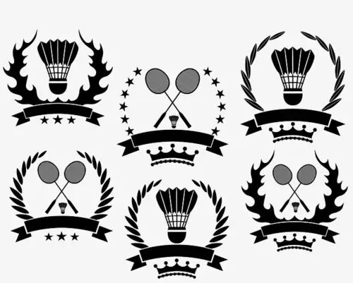 手绘羽毛球图标素材